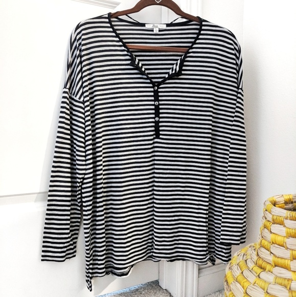 Bass Tops - Bass slouchy oversized henley tee